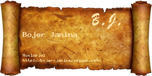 Bojer Janina névjegykártya